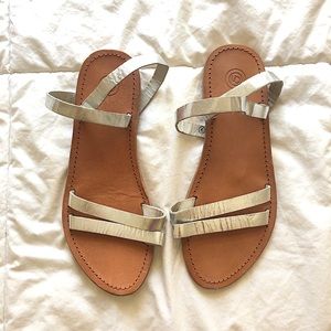 Urban Outfitters Strap Sandals- Silver